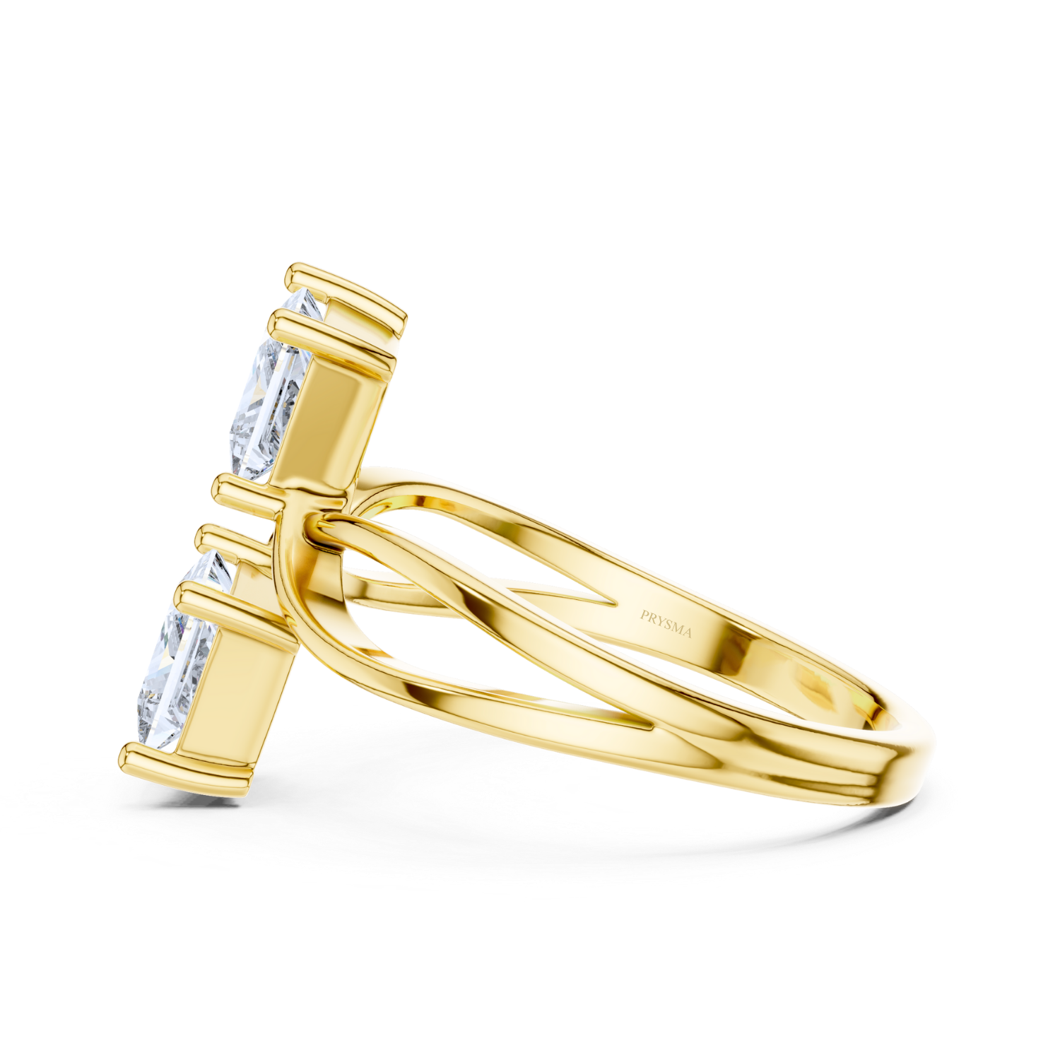 Modern Twin Princess-Cut Diamond Ring