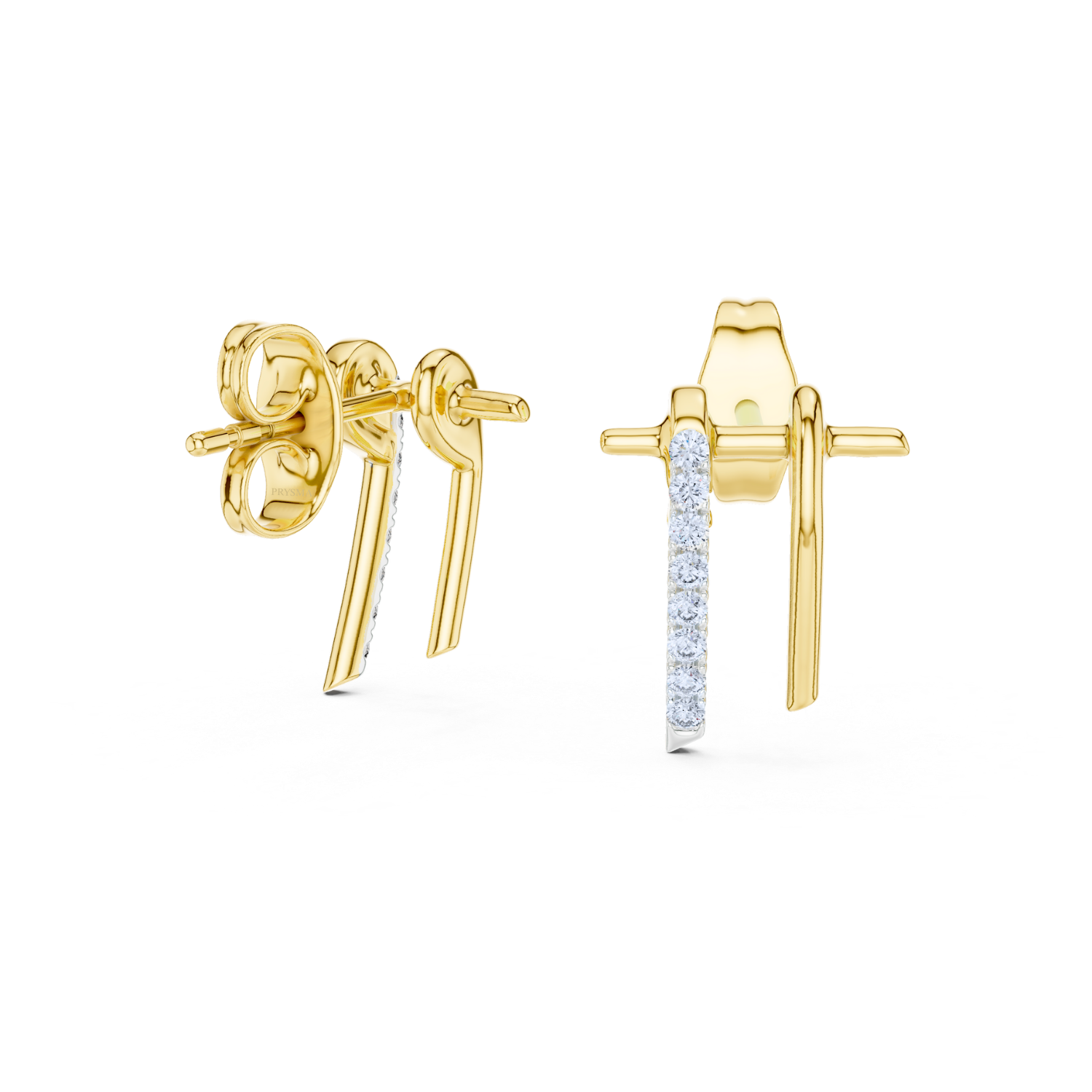 Modern Elegance Diamond Bar Earrings