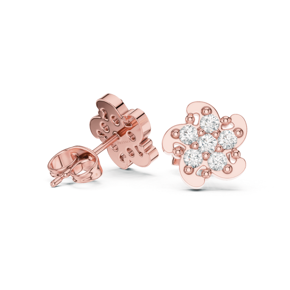 Twirl Blossom Diamond Stud Earrings