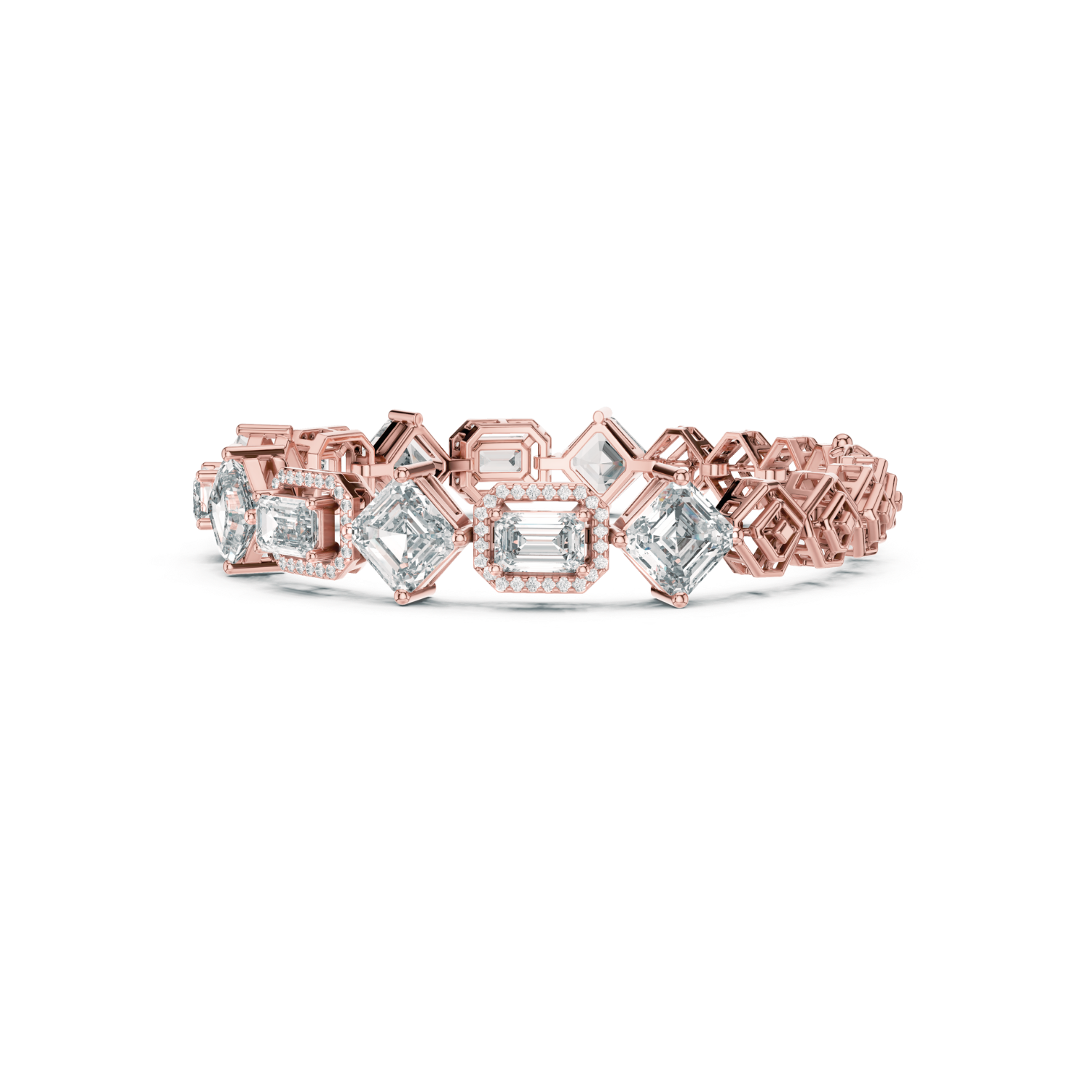 Regal Radiance Emerald-Cut Diamond Bracelet