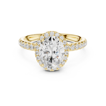Oval Halo Pave Diamond Ring