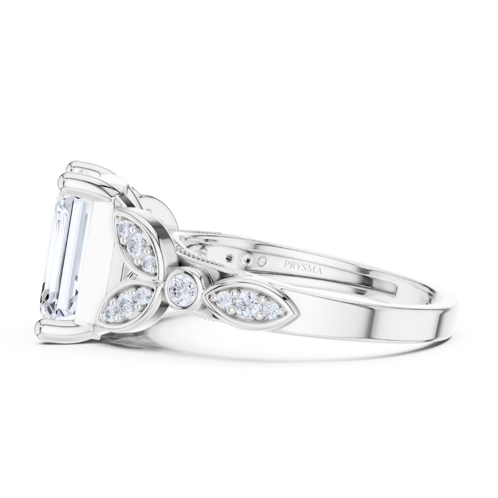 Regal Bloom Emerald-Cut Ring
