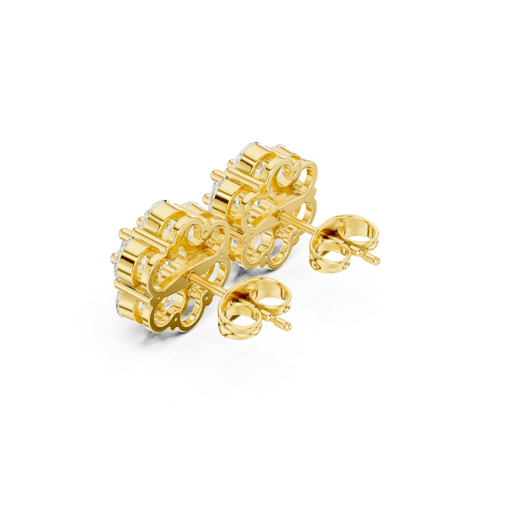 Diamond Bloom Cluster Stud Earrings