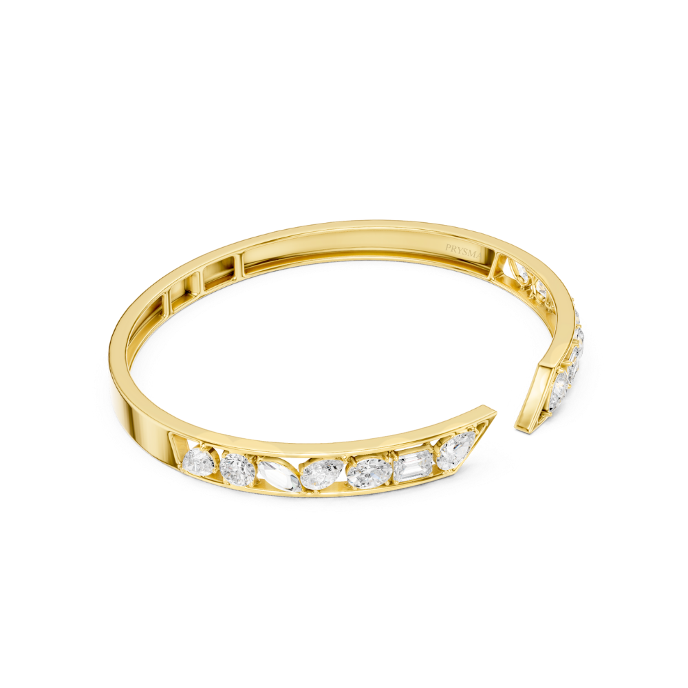 V-Edge Diamond Open Bangle