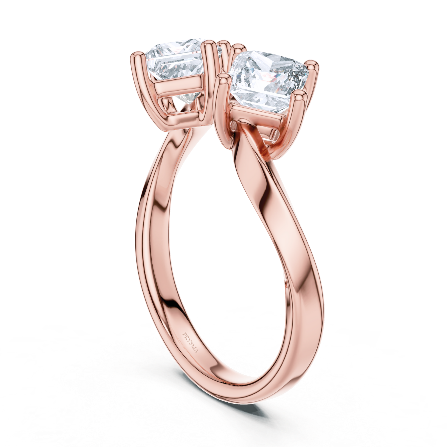 Twin Princess-Cut Diamond Open Ring