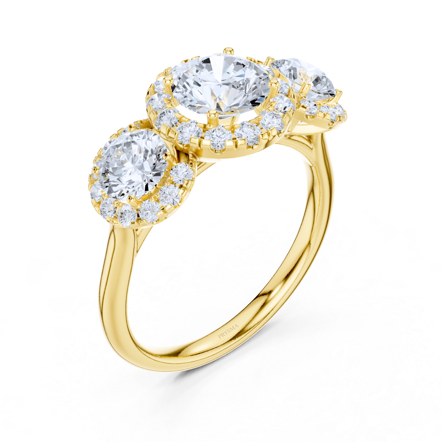 Triple Halo Diamond Ring