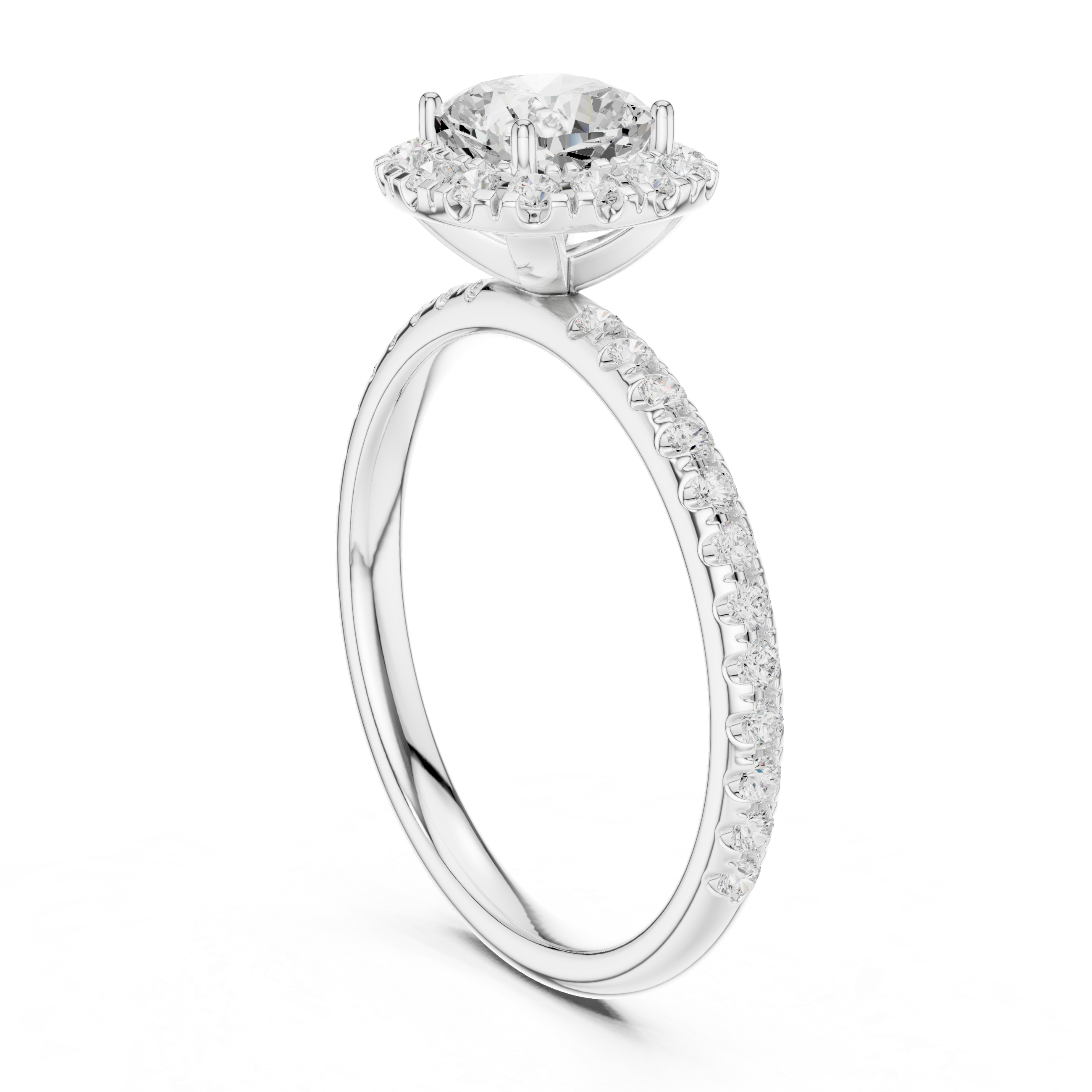 Cushion Halo Pave Diamond Ring
