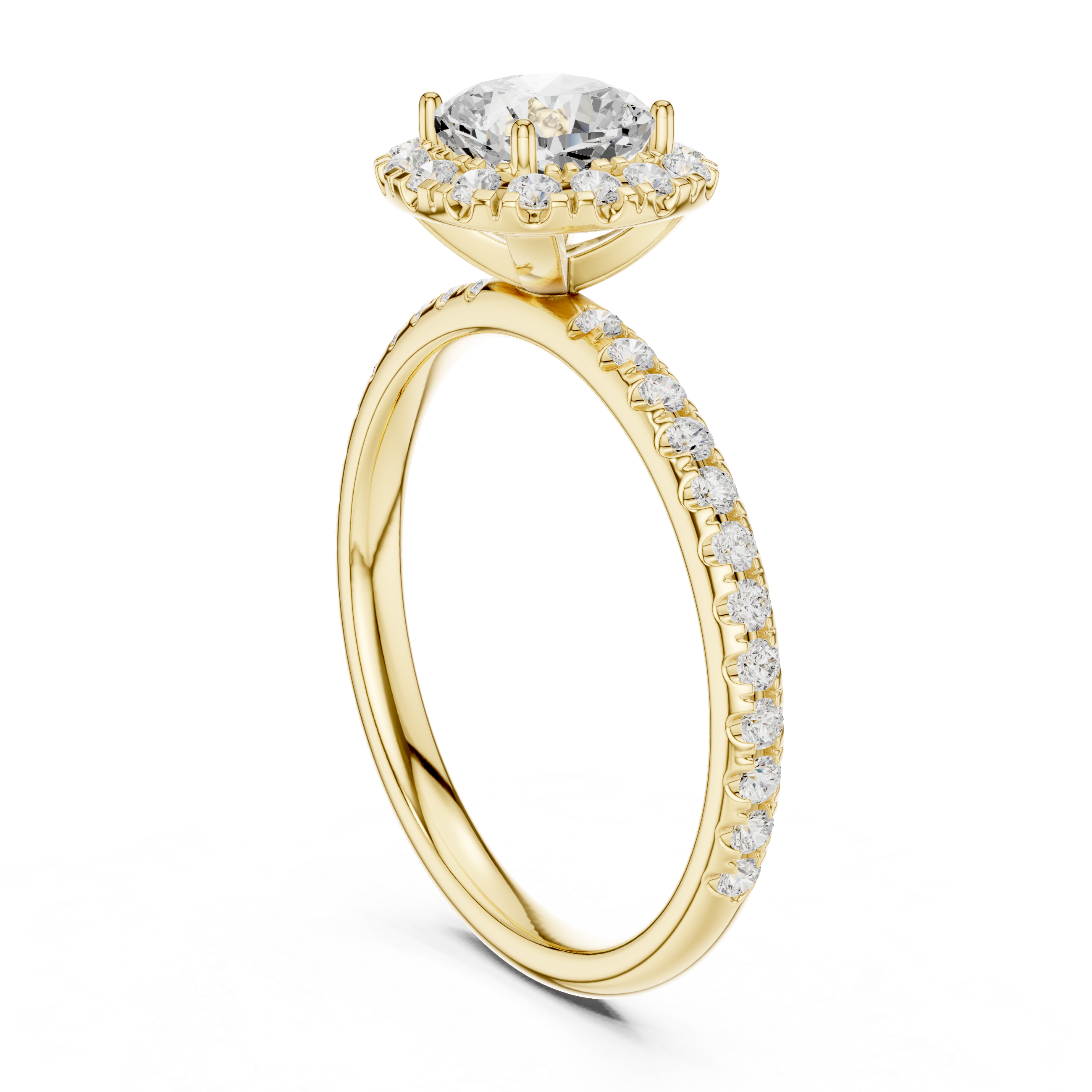 Cushion Halo Pave Diamond Ring