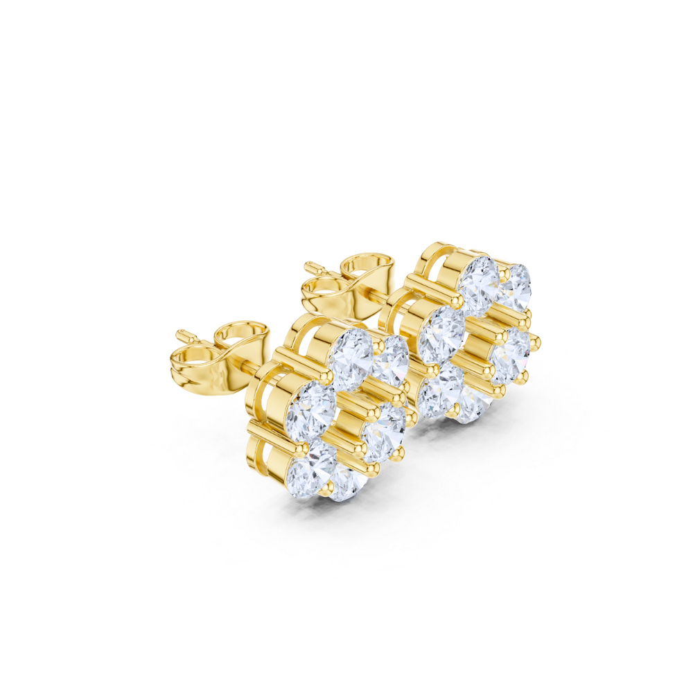 Diamond Bloom Cluster Stud Earrings