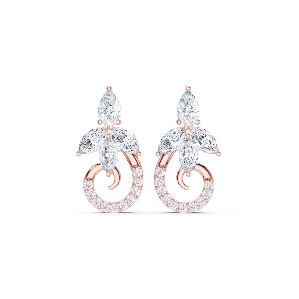 Twilight Bloom Diamond Swirl Earrings