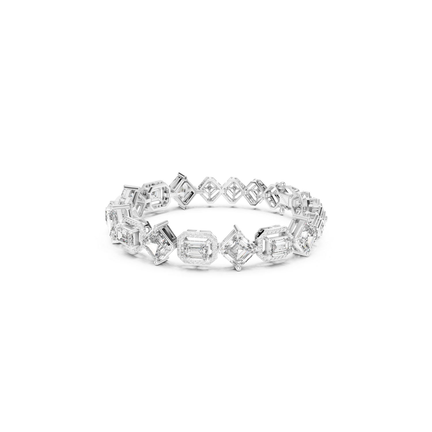 Regal Radiance Emerald-Cut Diamond Bracelet