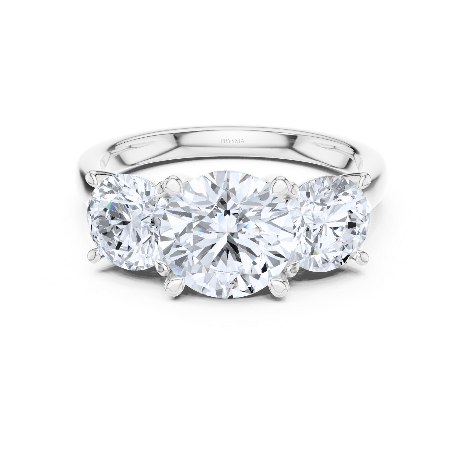 Round Three-Stone Diamond Ring
