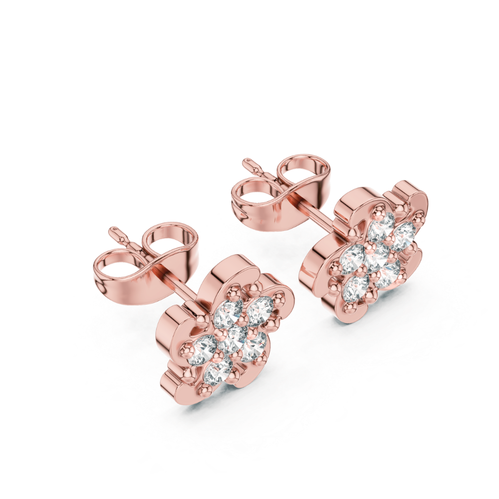 Twirl Blossom Diamond Stud Earrings