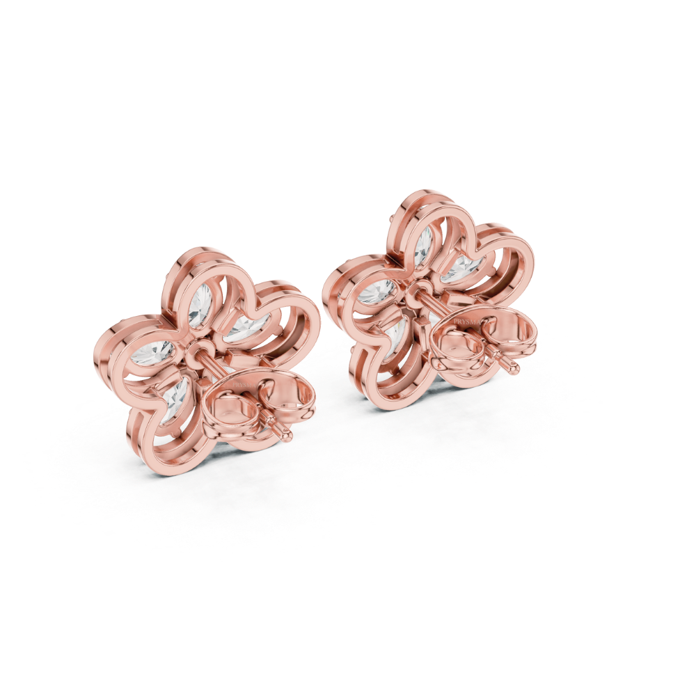 Floral Radiance Diamond Stud Earrings