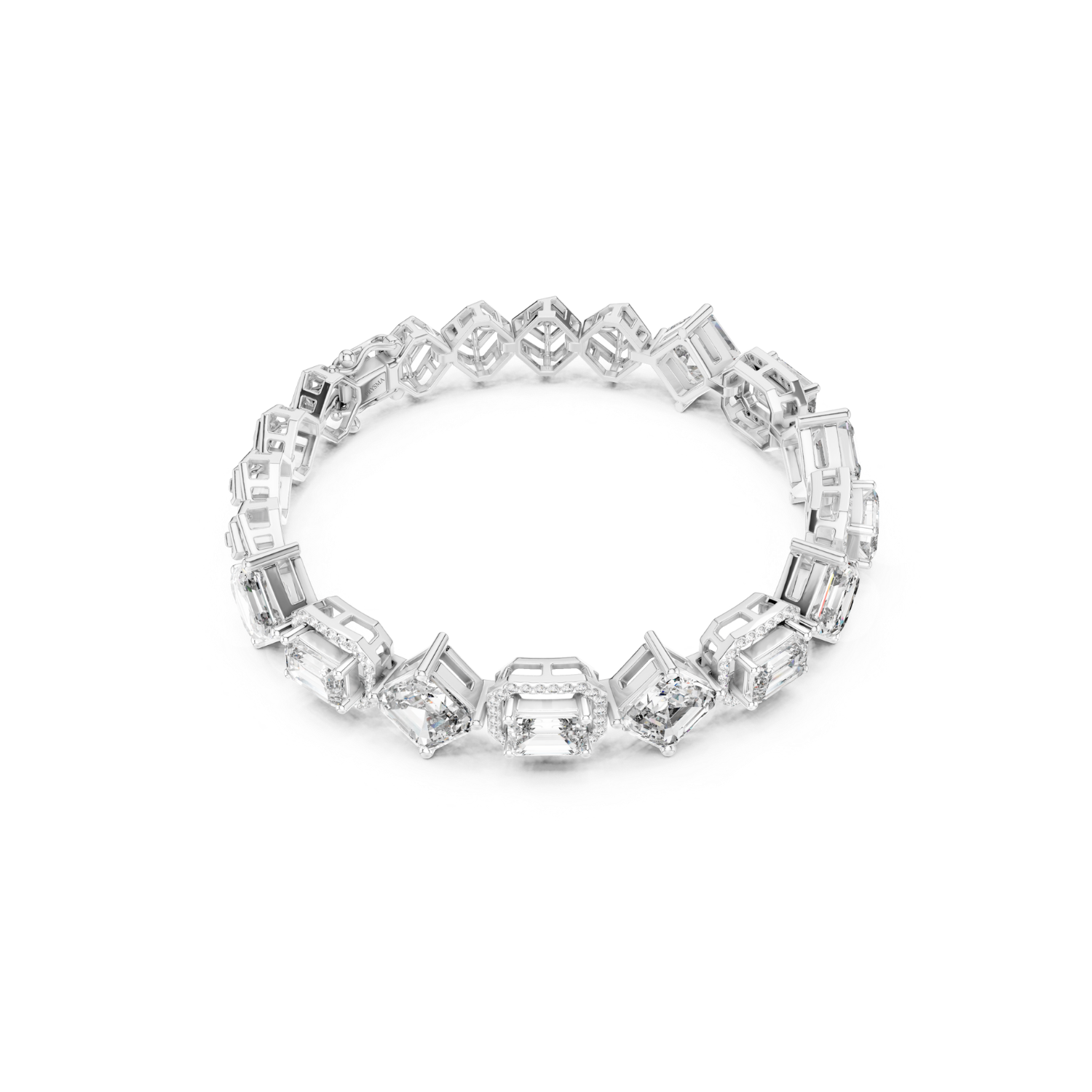 Regal Radiance Emerald-Cut Diamond Bracelet