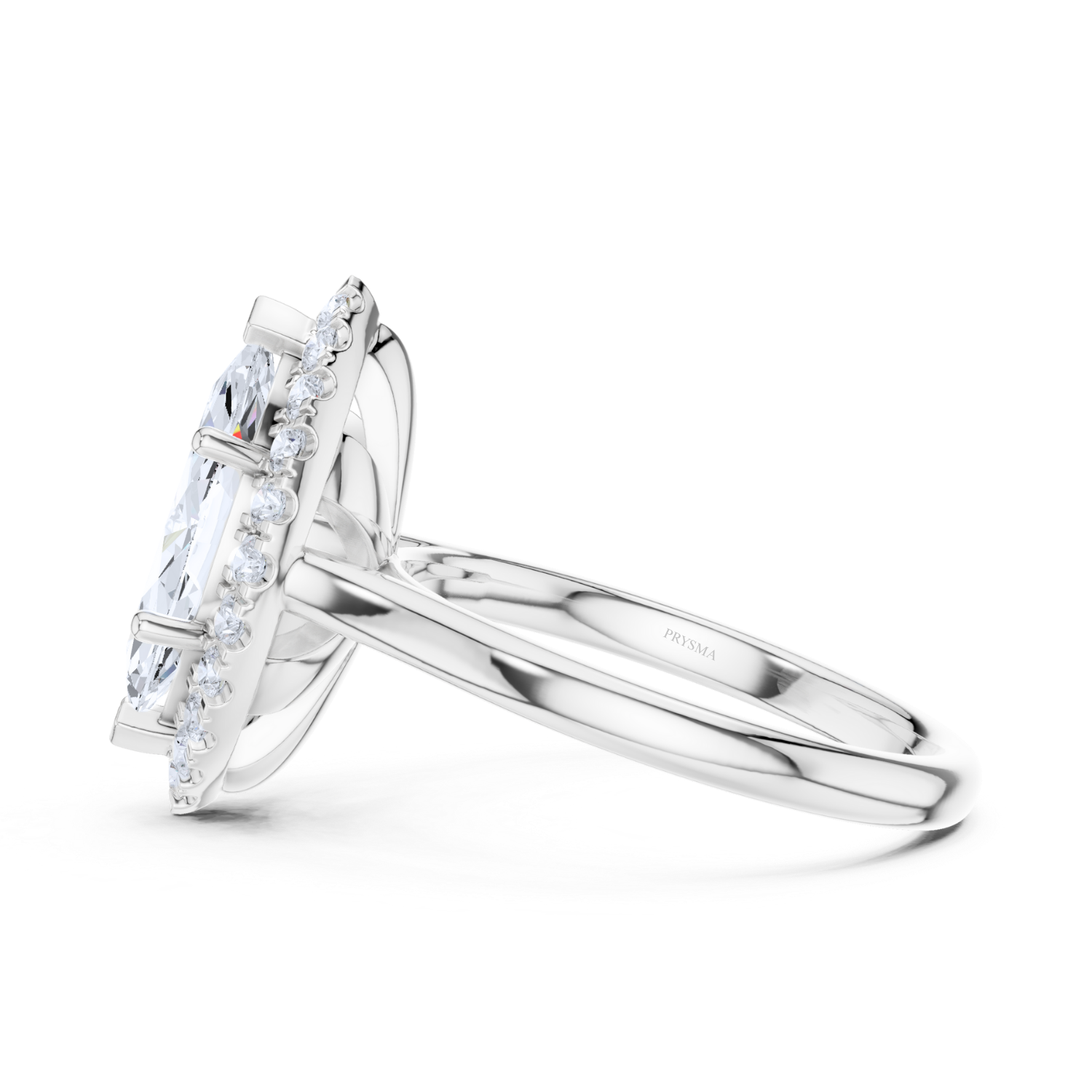 Marquise Halo Split Shank Diamond Ring