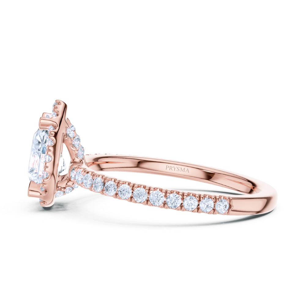 Radiant Teardrop Halo Ring