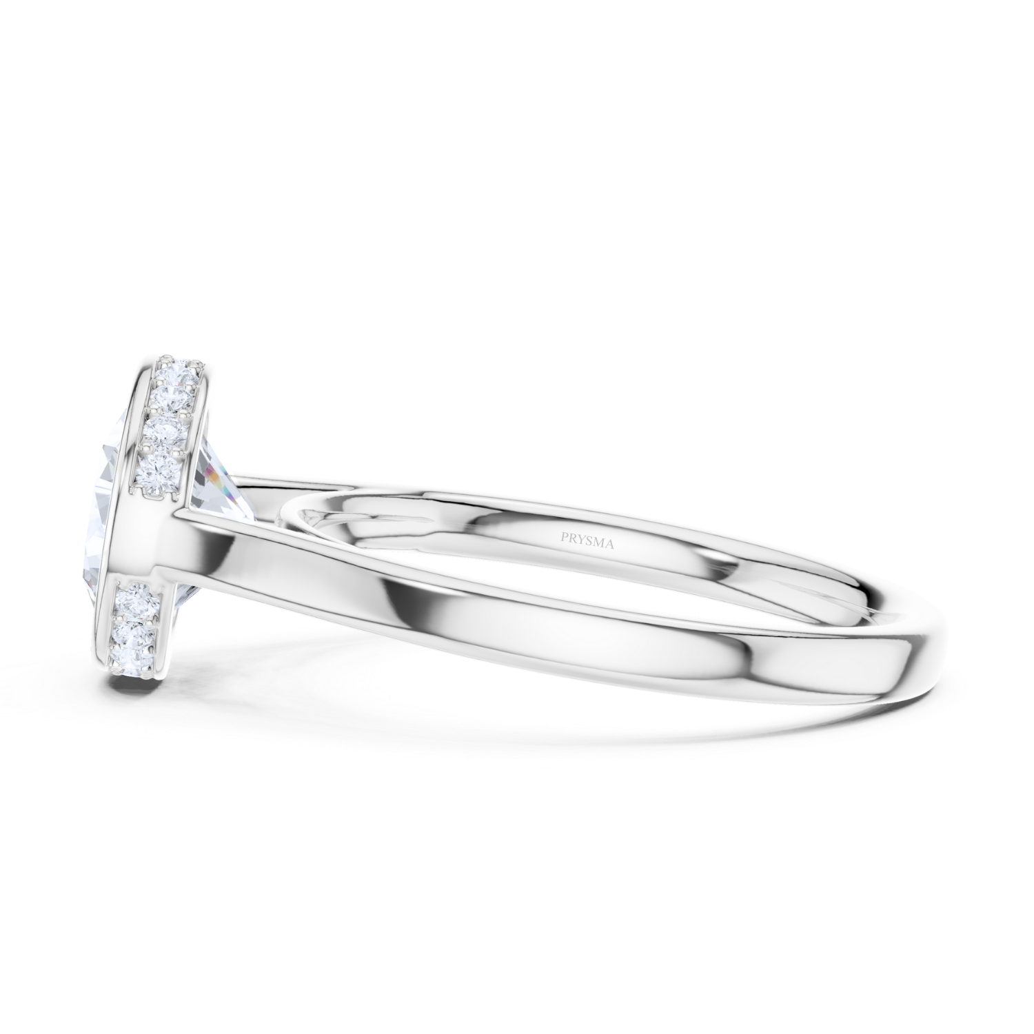 Bezel-Set Diamond Ring With Hidden Halo