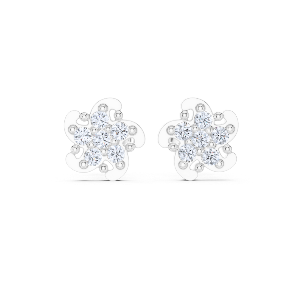 Twirl Blossom Diamond Stud Earrings