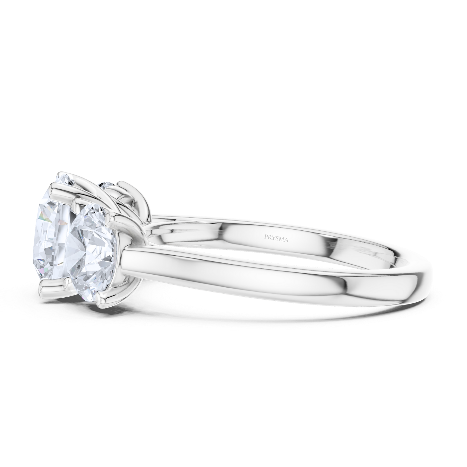 Round Three-Stone Diamond Ring