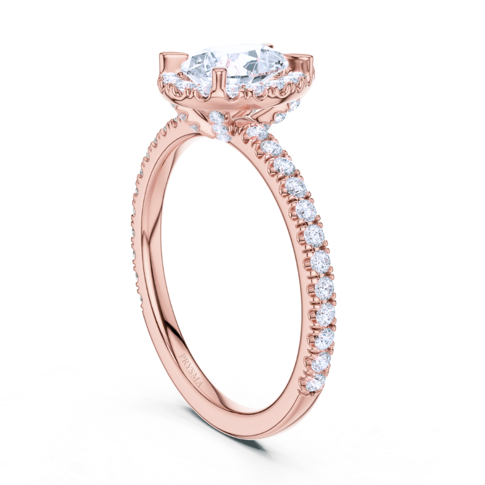 Radiant Teardrop Halo Ring