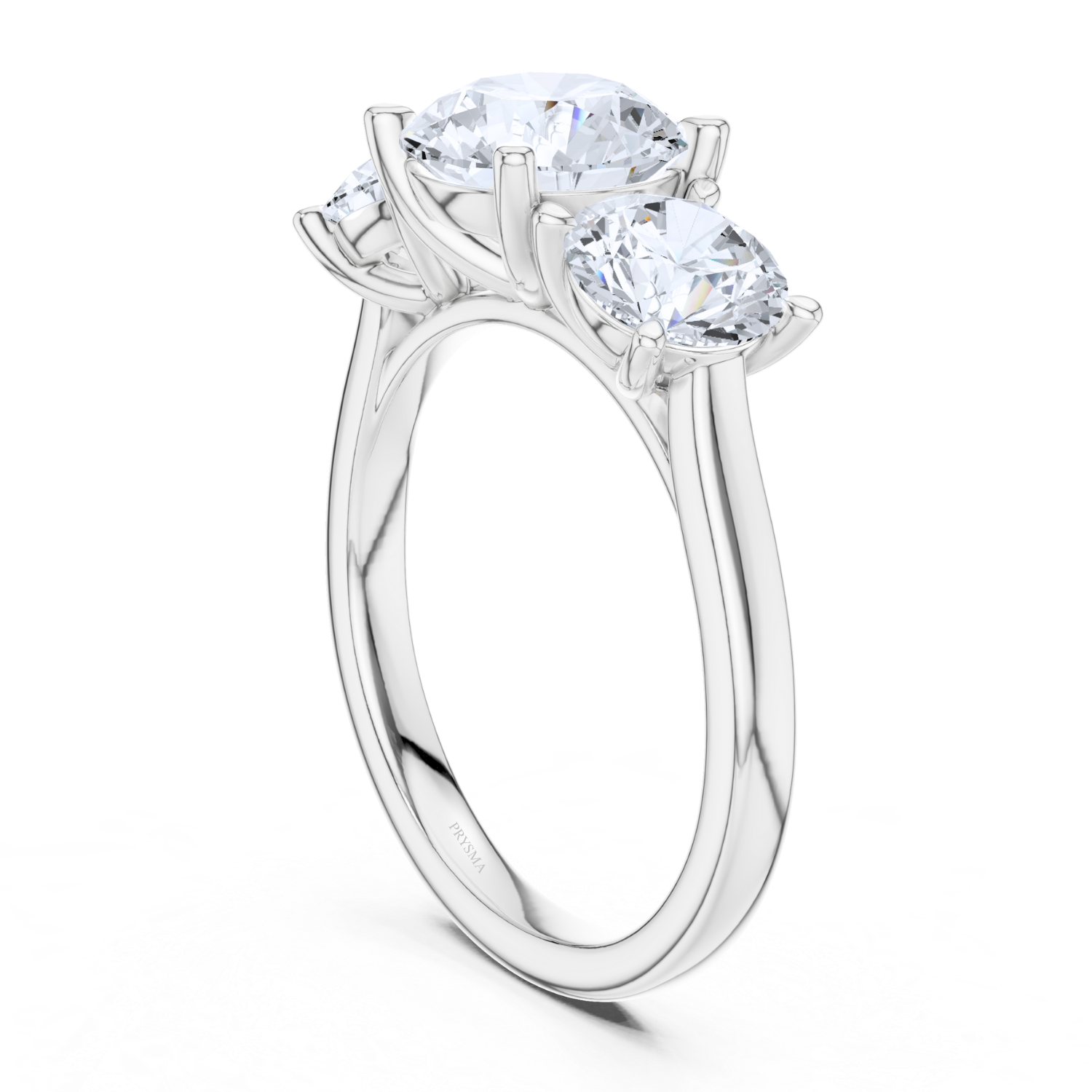Round Three-Stone Diamond Ring