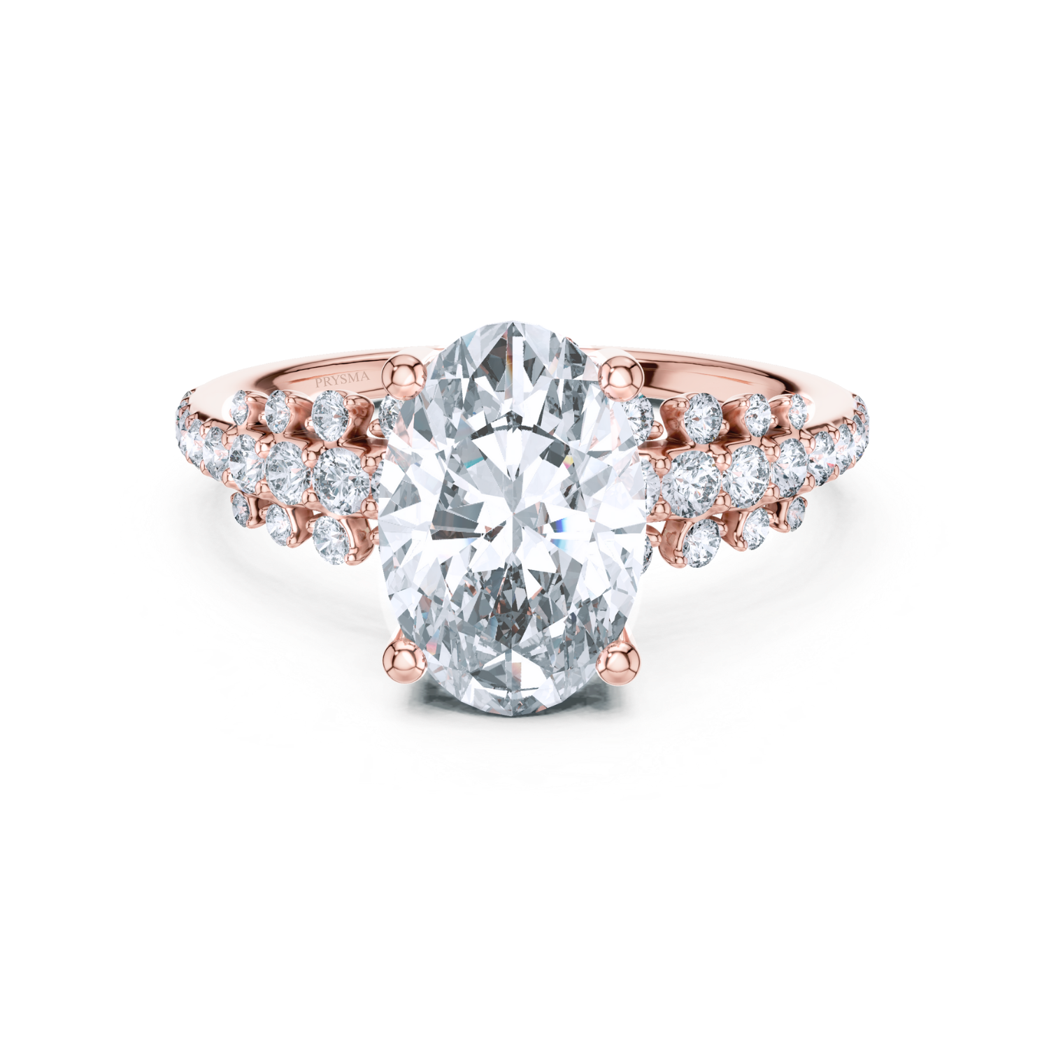 Oval-Cut Diamond Vine Cluster Ring