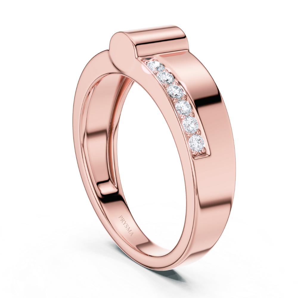Axis Diamond Groove Ring