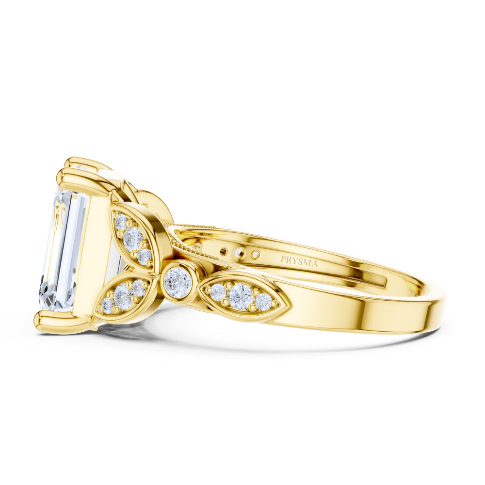 Regal Bloom Emerald-Cut Ring