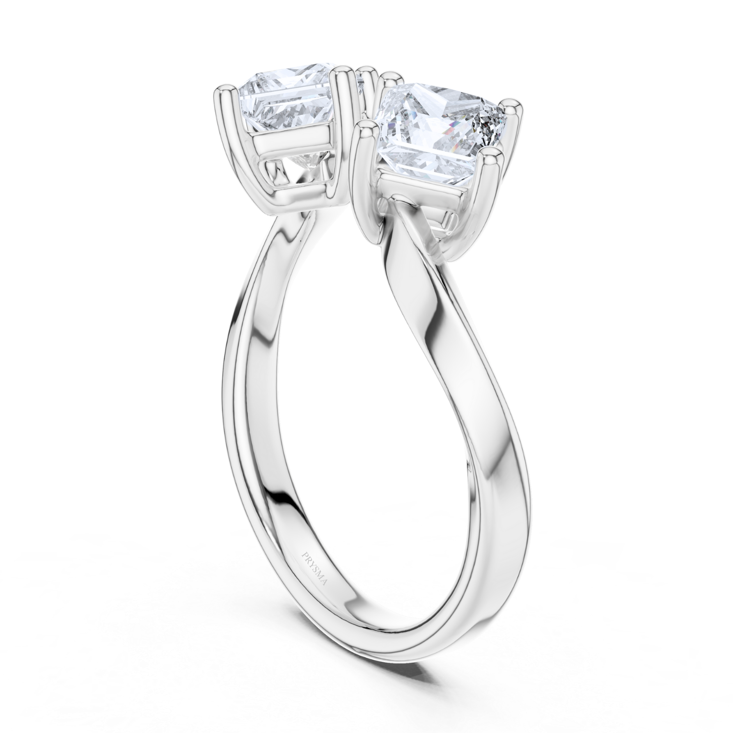 Twin Princess-Cut Diamond Open Ring