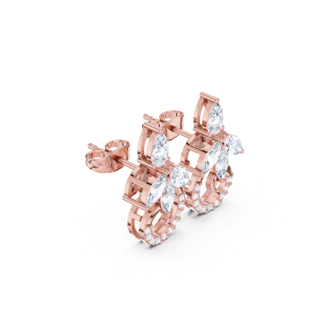 Twilight Bloom Diamond Swirl Earrings