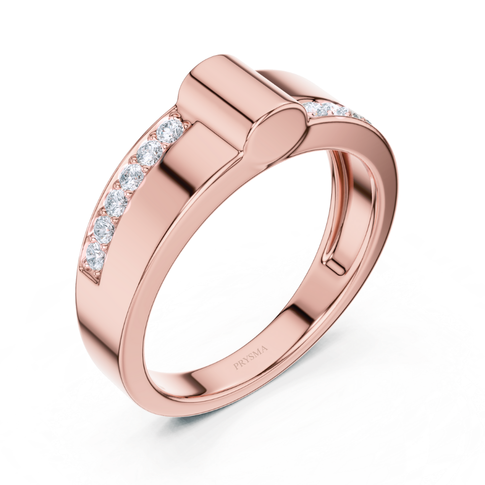 Axis Diamond Groove Ring