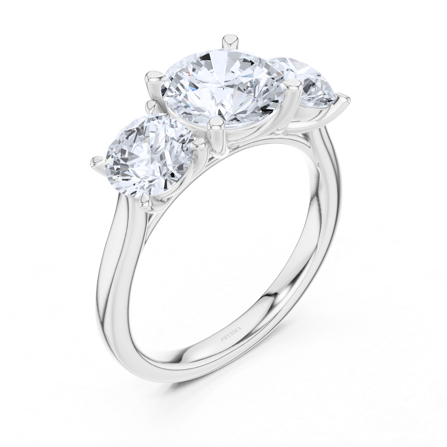 Round Three-Stone Diamond Ring