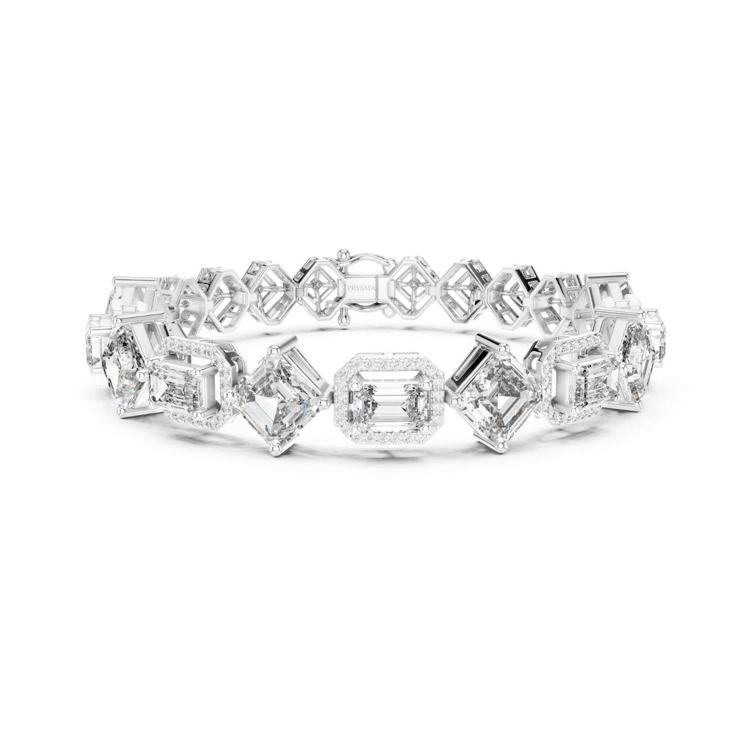 Regal Radiance Emerald-Cut Diamond Bracelet
