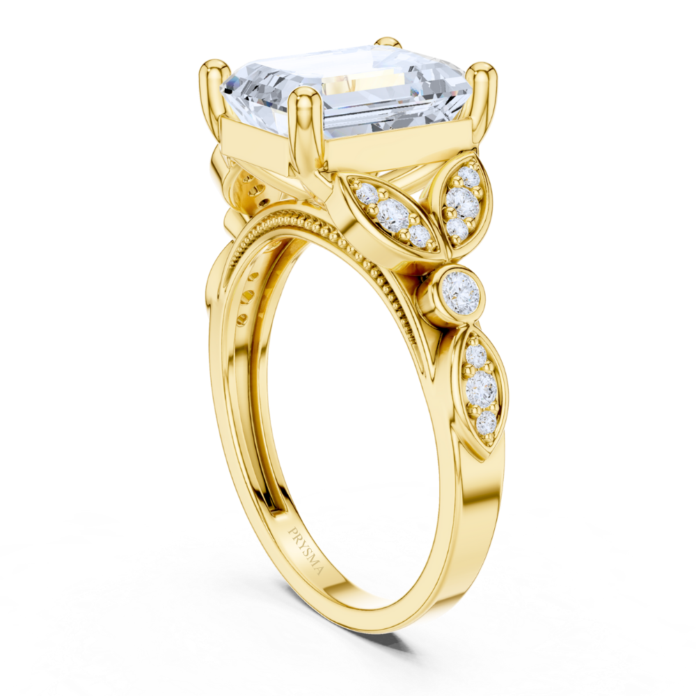 Regal Bloom Emerald-Cut Ring