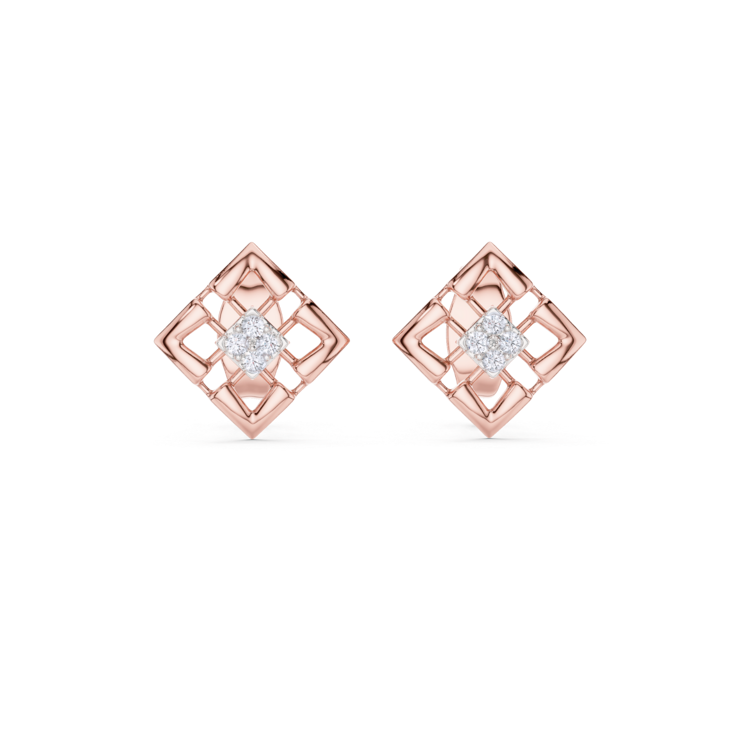 Diamond Radiance Grid Earrings