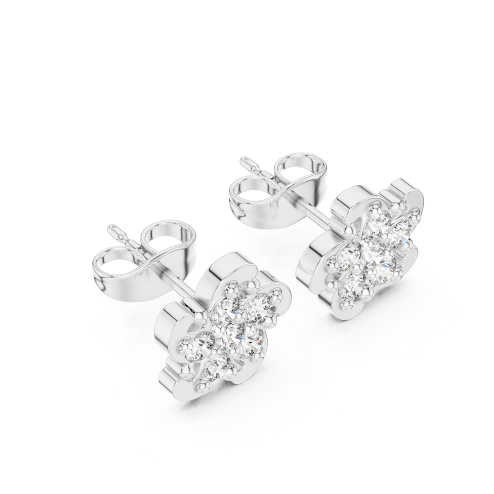 Twirl Blossom Diamond Stud Earrings