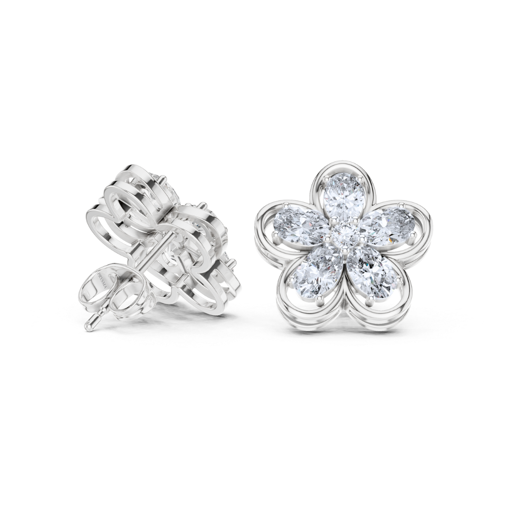 Floral Radiance Diamond Stud Earrings