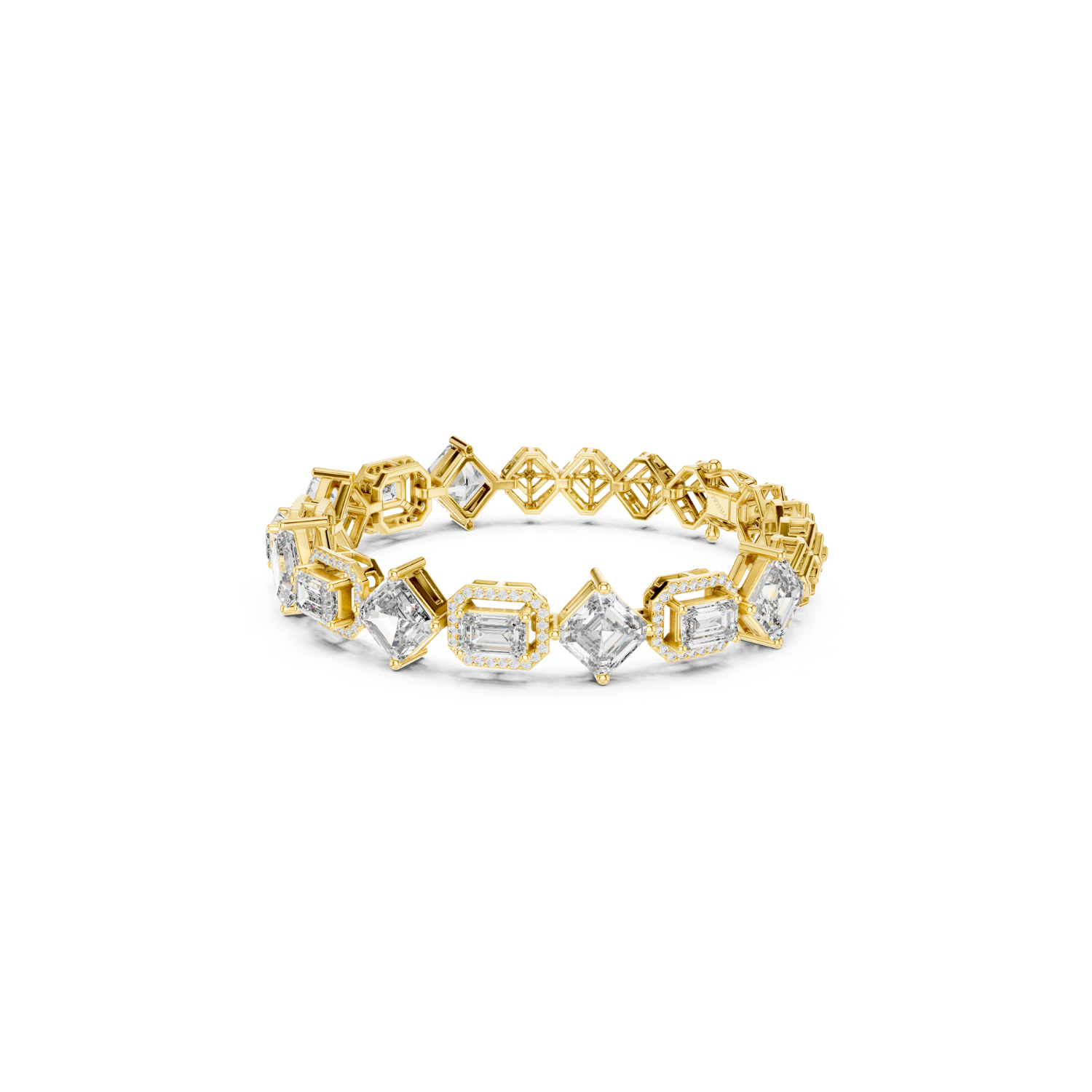 Regal Radiance Emerald-Cut Diamond Bracelet