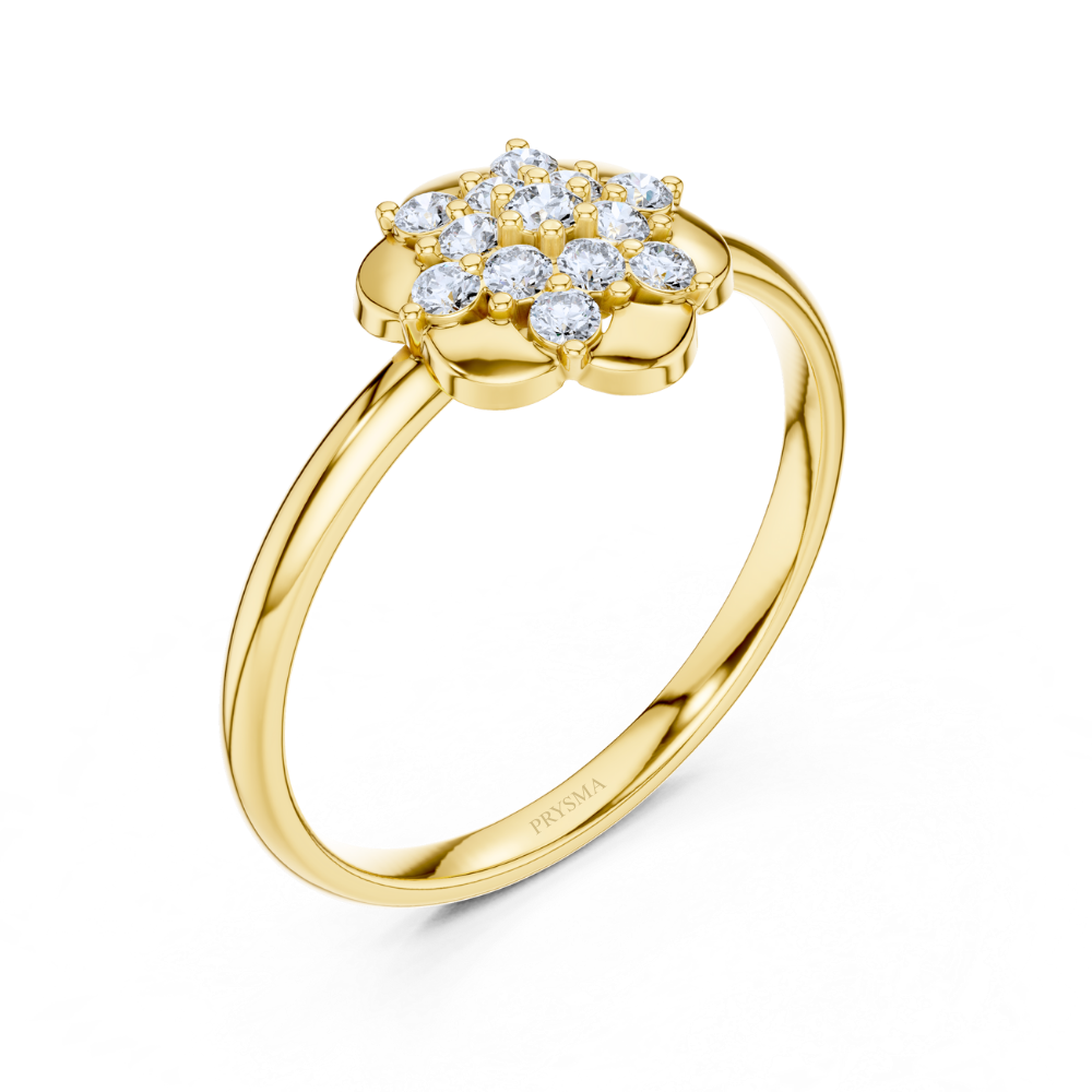 Golden Bloom Diamond Ring