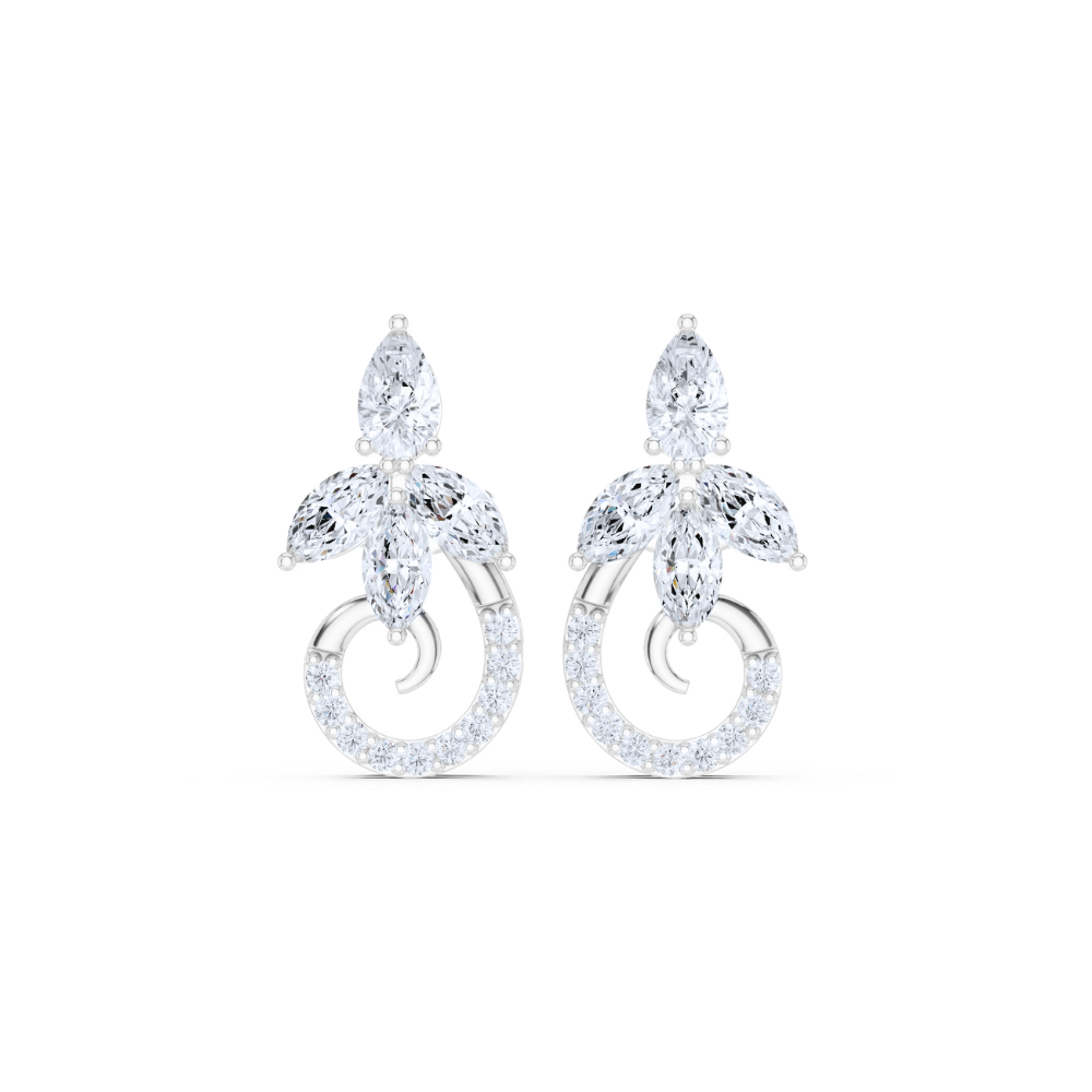 Twilight Bloom Diamond Swirl Earrings