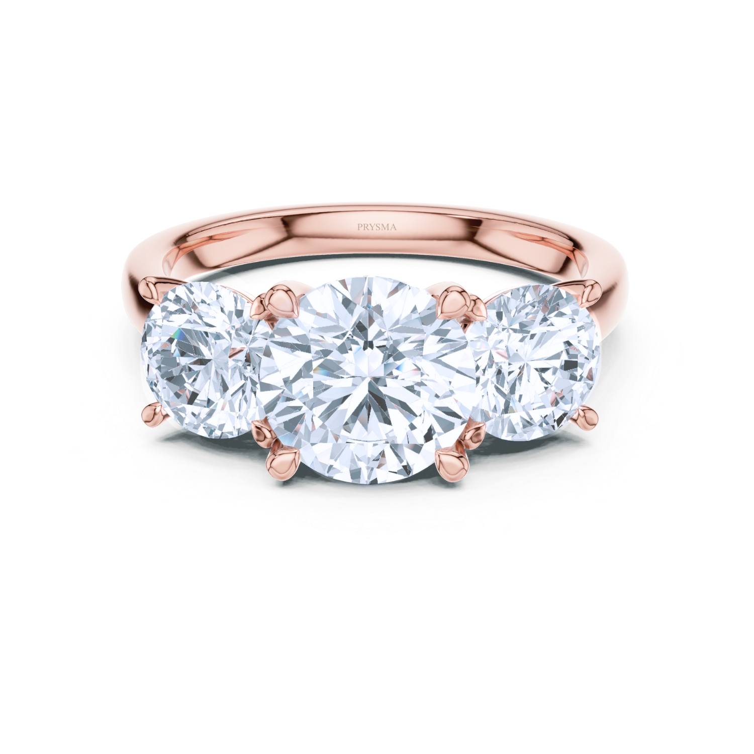 Round Three-Stone Diamond Ring