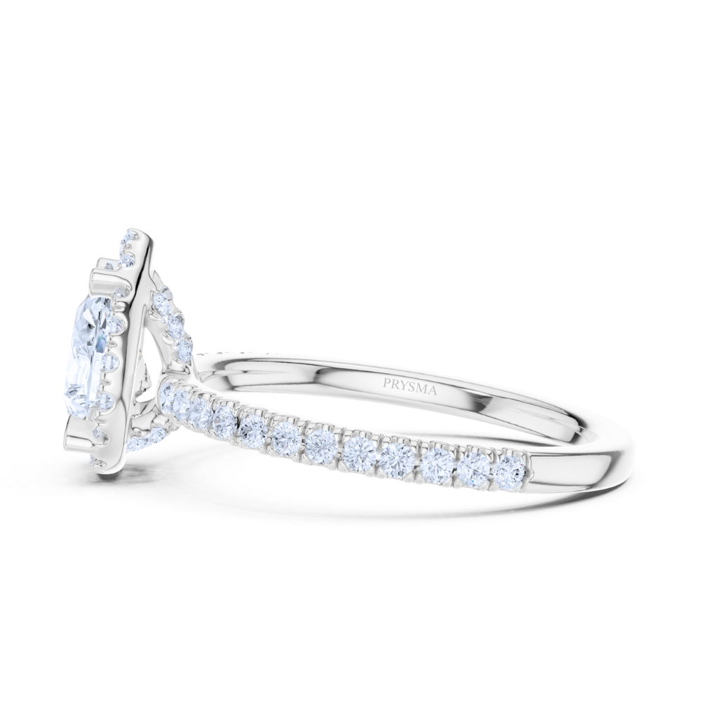 Radiant Teardrop Halo Ring