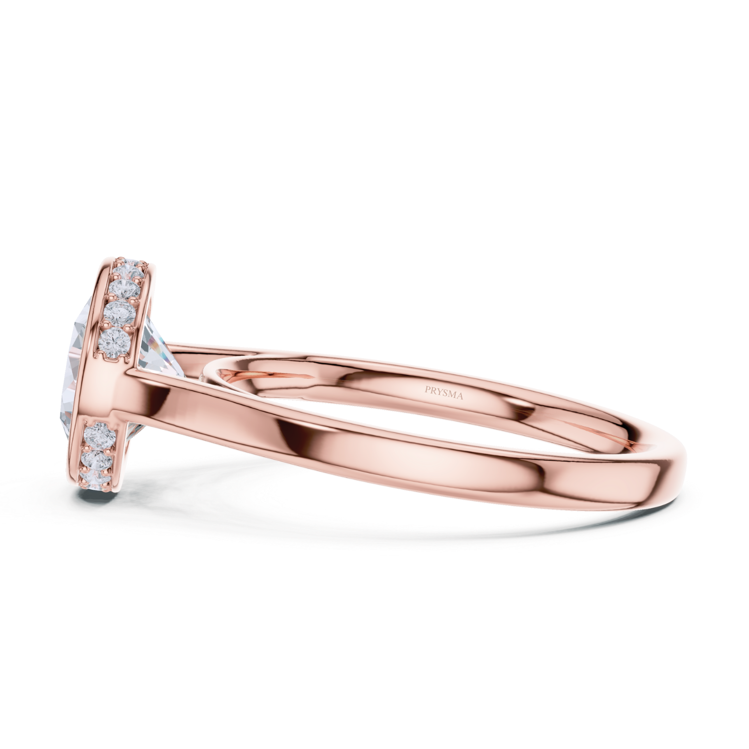 Bezel-Set Diamond Ring With Hidden Halo