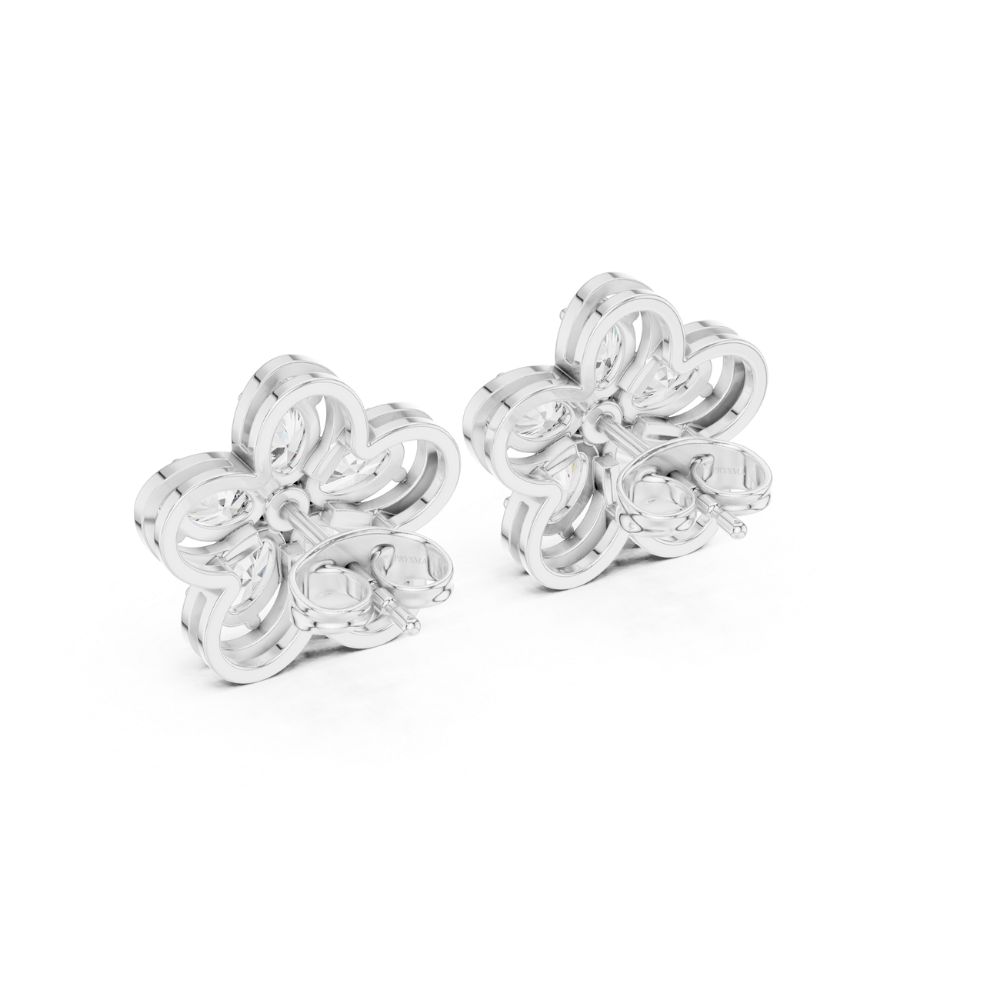 Floral Radiance Diamond Stud Earrings
