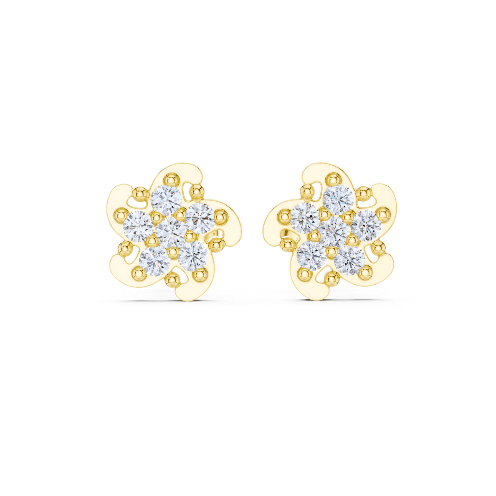 Twirl Blossom Diamond Stud Earrings