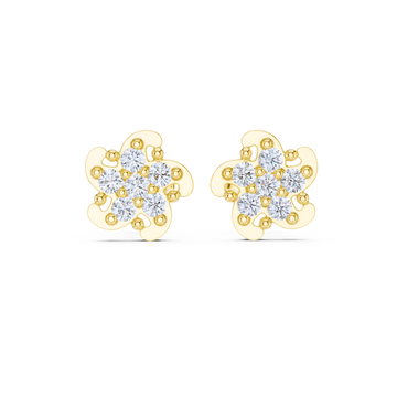 Twirl Blossom Diamond Stud Earrings