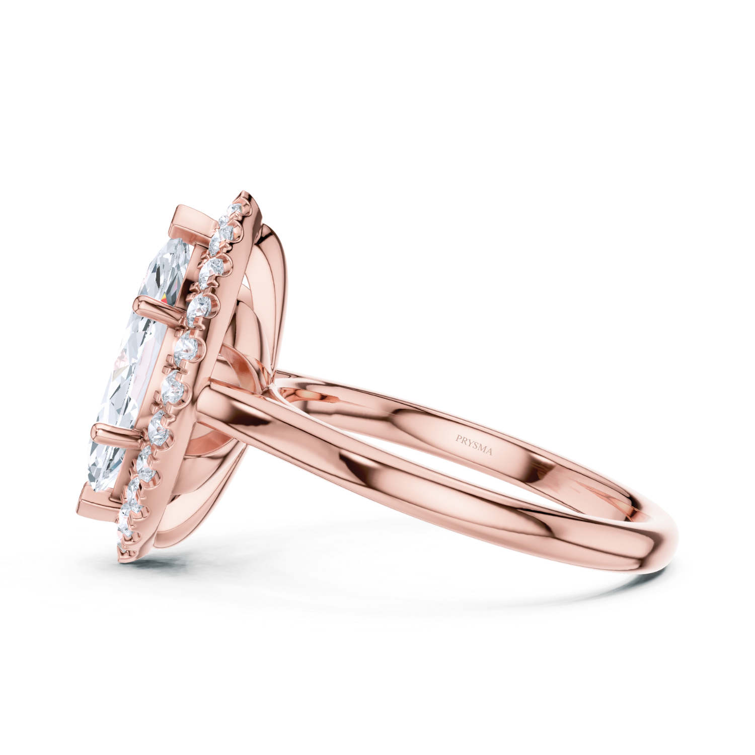 Marquise Halo Split Shank Diamond Ring