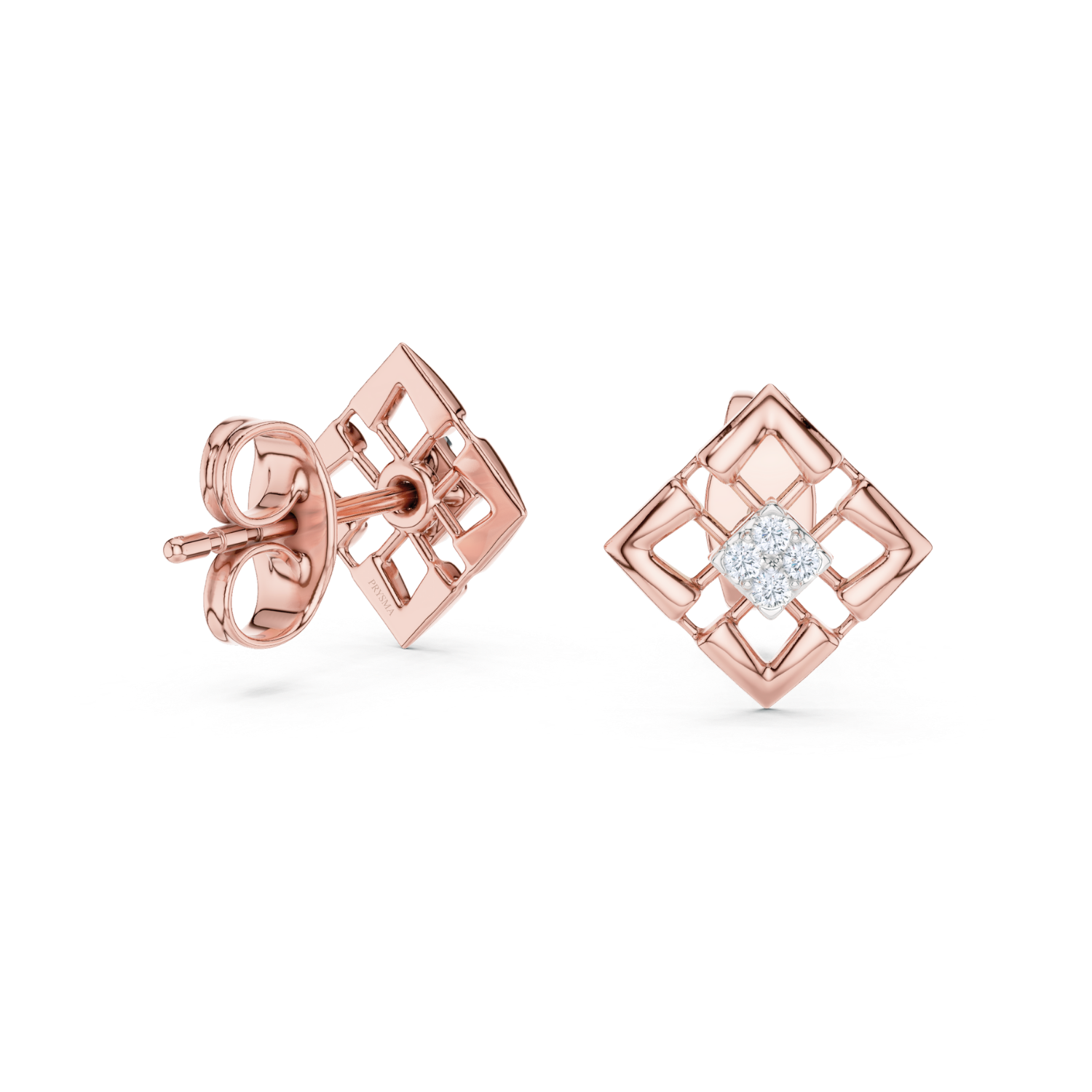 Diamond Radiance Grid Earrings