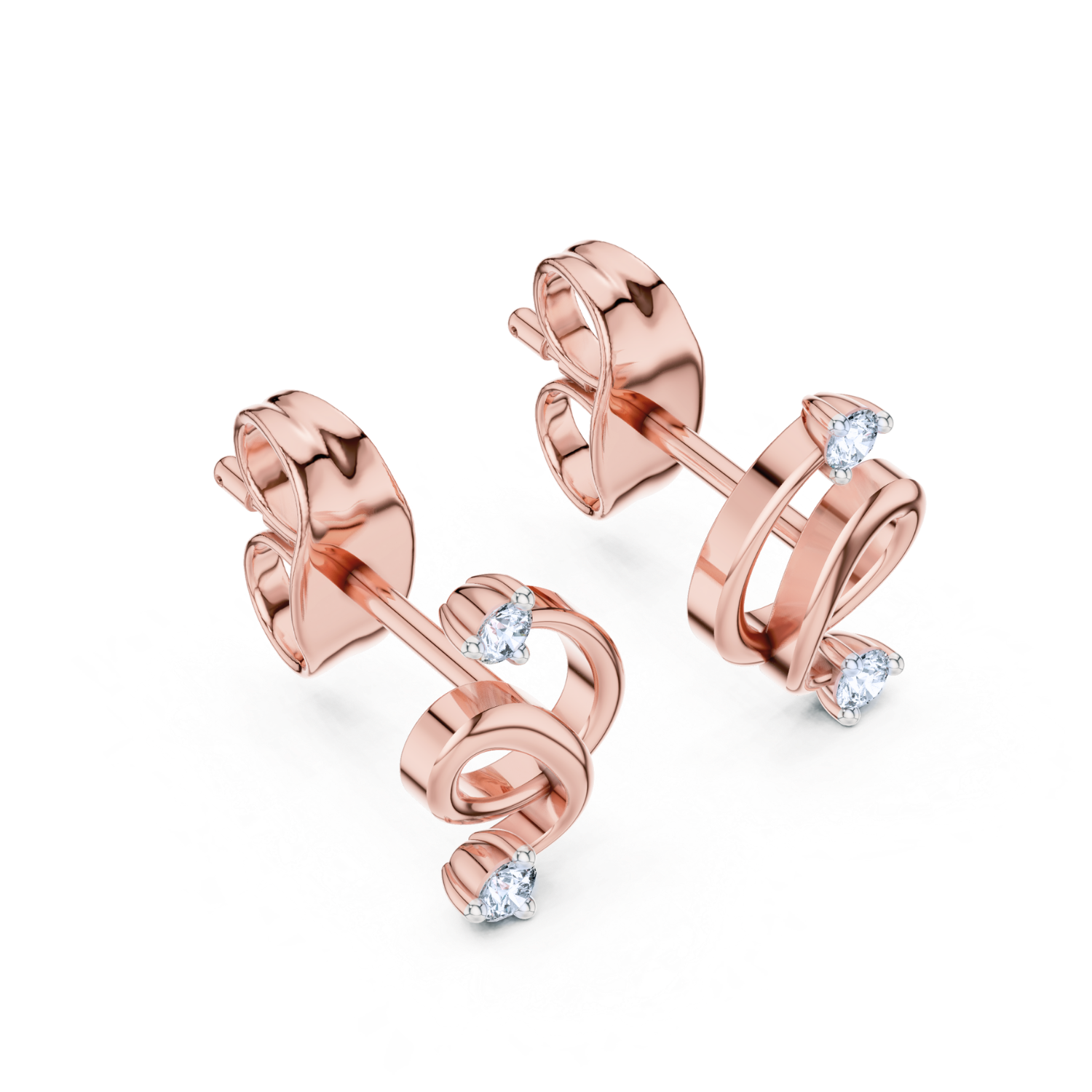 Elegant Swirl Diamond Earrings